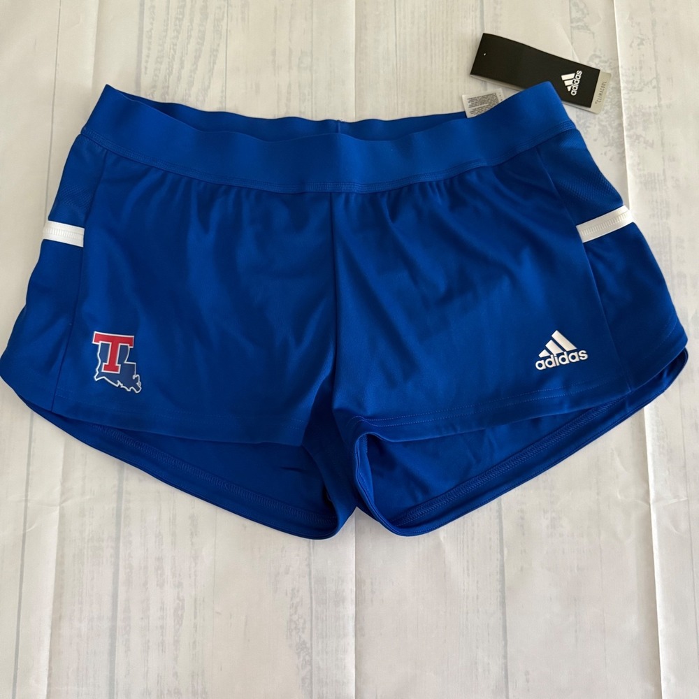 NWT ADIDAS LOUISIANA TECH BULLDOGS WOMENS ROYAL  BLUE TEAM CLIMACOOL SHORTS MED